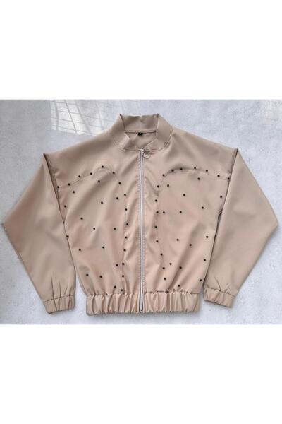 FADME TEKSTİL DOUBLE KUMAŞ FERMUARLI İNCİ DETAYLI ÇEKET