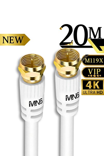 MN6 M119X 20 Metre Anten Kablosu/Hazır Altın uç F Konnektör-4K/Çanak Anten Ka...
