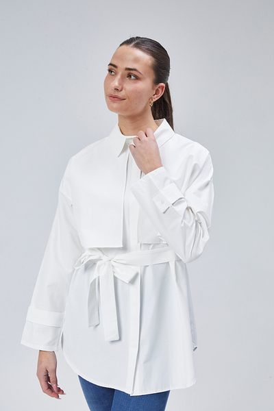 lurex moda قميص بحزام مع رداء