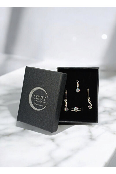 shop Kombin Yüzüklü Tektaş Gümüş Takı Seti – 925 Ayar, Şık ve Zarif Kadın Aks...