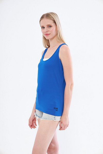 Moda Işık G-lab Printed Saks Blue Thick Strap Sports Tank Top