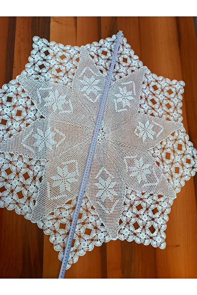 yörük tuhafiye 100 cm Lace Fiskos Tablecloth - Handcrafted and Coffee Table Medium