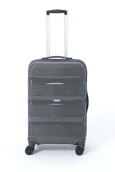 Pierre Cardin Trolley Antrasit Unisex Orta Boy Valiz Pc4700-02