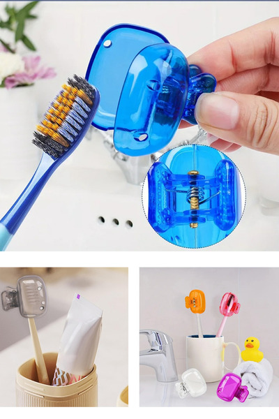Doori 5 adet Diş fırça kapak klipsi diş fırça koruma kapağı diş fırçalık mandallı diş fırça koruma clipsi