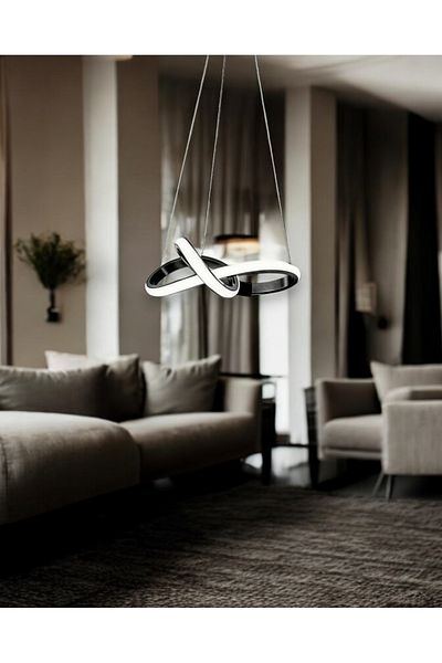 neeko Bonna Minimal Black Led Pendant Lamp Chandelier |   6500K White Light Single Model