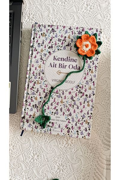 DelinaFrida Takı Hediye Plain Knitted Flower Bookmark, Hand Knitted, Friend Gift Ideas - Color Choice