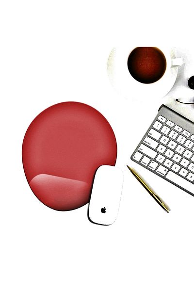 Boldy Mousepad cu suport pentru încheietura mâinii - Mousepad anti-alunecare - Mouse Pad - Mouse Pad oval - Mousepad Burgundy - Mouseped