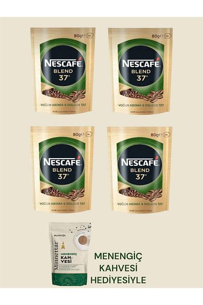 Nescafe Blend 37 Economical Pack of 4 with Menengic Coffee Gift