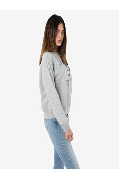 Tommy Hilfiger WOMEN'S CREW NECK CHEST LOGO ORGANIC COTTON SWEATSHIRT