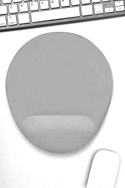 Boldy Mousepad with Wrist Support - Non-Slip Mouse Pad - Mouse Pad - Oval Mouse Pad - Gray Mousepad -Mouseped