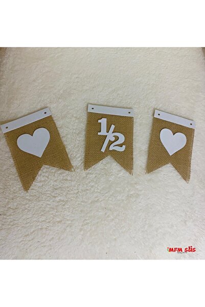 MFM 1/2 μισή ηλικία ψάθινη καρδιά πανό γραφής