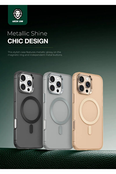 Green Lion جراب ماج سيف اكس غير لامع لهاتف آيفون 16 برو - صحراوي