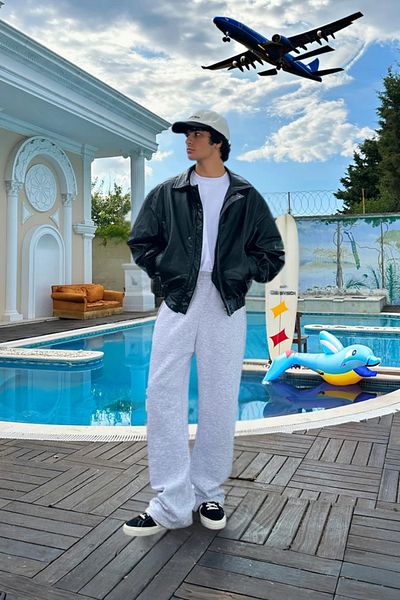 vladivosto Ψηλόμεσο Unisex Oversize Φούτερ - Μαύρο Γκρι