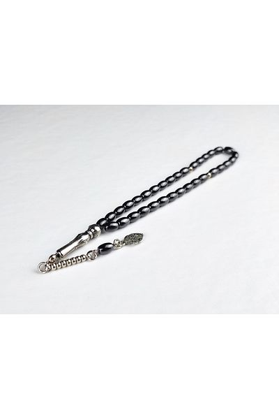 Lio20 Hematite Stone Barley Cut Natural Stone Men's Rosary Accessory