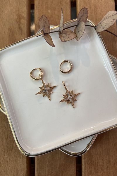 AURA ATELIER Steel Detachable Three-Dimensional Star Earrings
