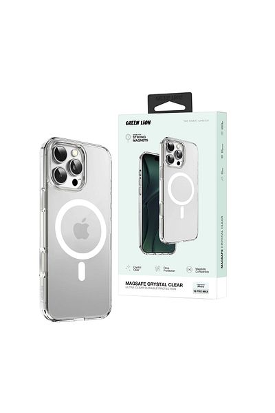 Green Lion جراب Magsafe Crystal Clear لهاتف iPhone 16 Pro Max - شفاف
