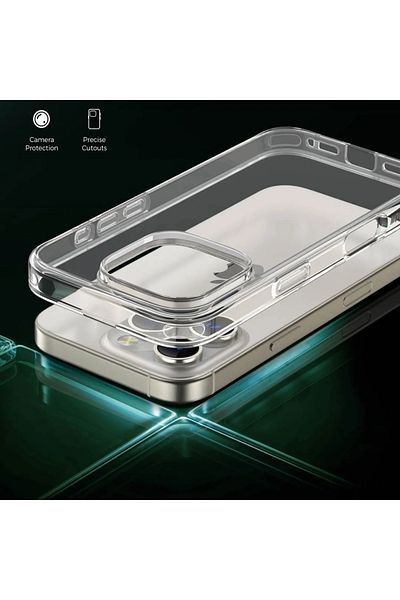 Green Lion جراب ديلجادو للكمبيوتر الشخصي لهاتف iPhone 16 Plus - شفاف