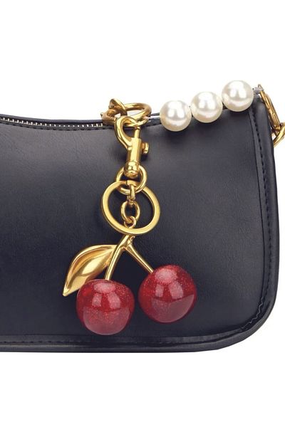 Çantafone Cireș Dimensiune Mare Mat Aur Detaliat Roșu Viral Geantă Charm Bag Ornament / Breloc