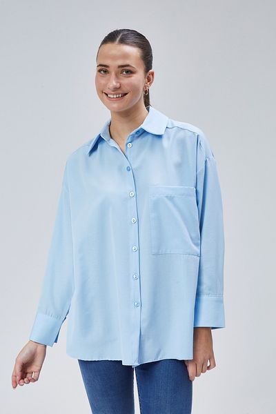 lurex moda Cămașă oversize cu un singur buzunar