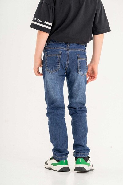 Gold Class Kidswear Fermuarlı Mavi Erkek Çocuk Pantolon