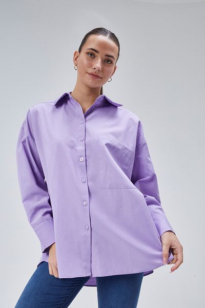 lurex moda Cămașă oversize cu un singur buzunar