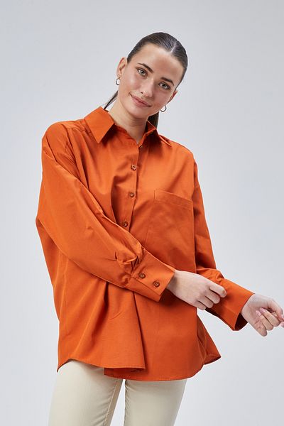 lurex moda Oversize Large Size Shirt with One Pocket