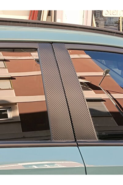 ÖZGÜL REKLAM Karbon Folyo 50x25 Cm 2 Adet / Karbon Araç Kapı Direği Kaplama / Karbon Araç Kapı Direk Kaplama