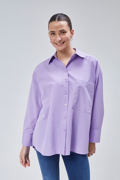 lurex moda Cămașă oversize cu un singur buzunar