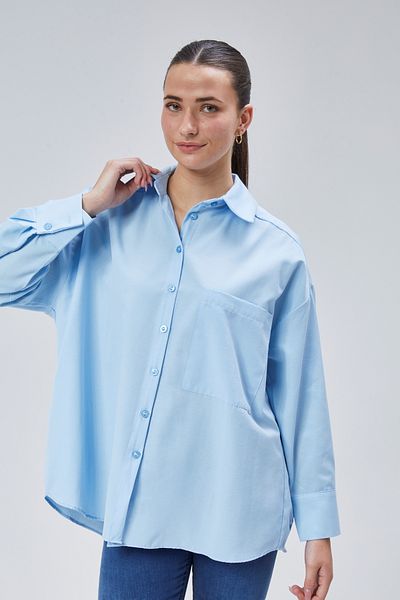 lurex moda Cămașă oversize cu un singur buzunar