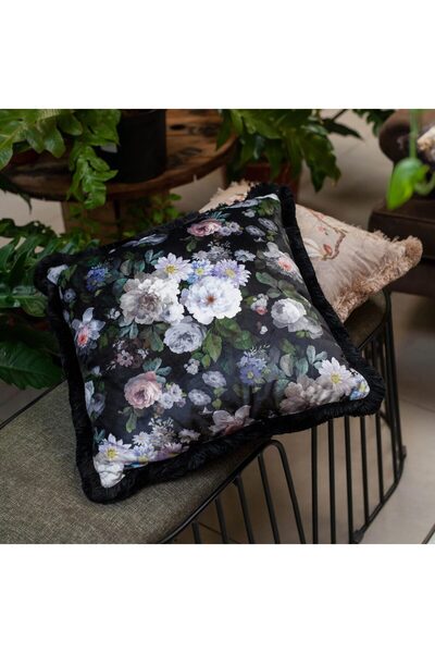 Orlenda Pufaloji Black Flower Pillow - Throw Pillow Kr200