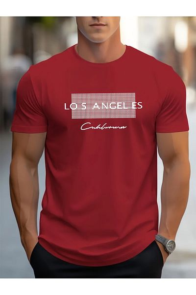 EFFRENATU T-Shirt with Print Los Angeles Different Colors, Plus Size