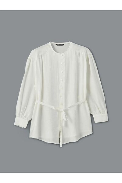 LC Waikiki Lcw Modest Ecru Crew Neck Women's Tunic