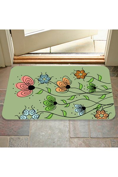 M&H Quality Digital Printed Pattern Decorative Door Front and Indoor Mat Washable Non-Slip Base