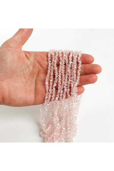 yfhobi 1 Dizi (110-120Adet) - 4 mm Üçgen Kristal Cam Boncuk Dizisi Şeffaf Jan...