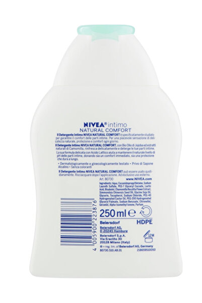 NIVEA Intimo Doğal Confort Genital Bölge Yıkama Ve Temizleme Losyonu 250ml, Alkali Sabun Içermez
