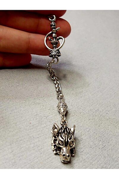 arsin Kurt figürlü tek dal püskül gümüş Kaplama