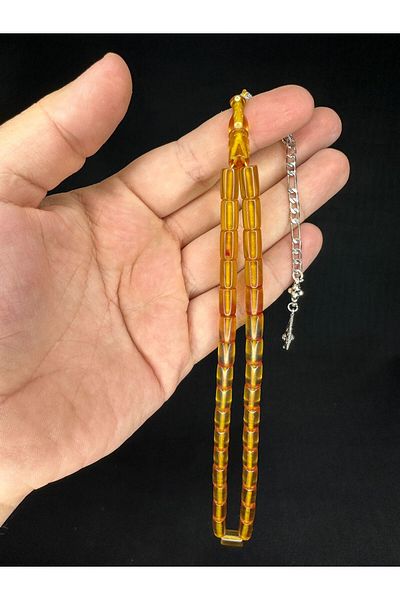 Anemore Collection Special Gift for Lover - Fire Amber Prayer Beads, Yellow Color, Cutout, 10.5Mmx6.5Mm H-1659