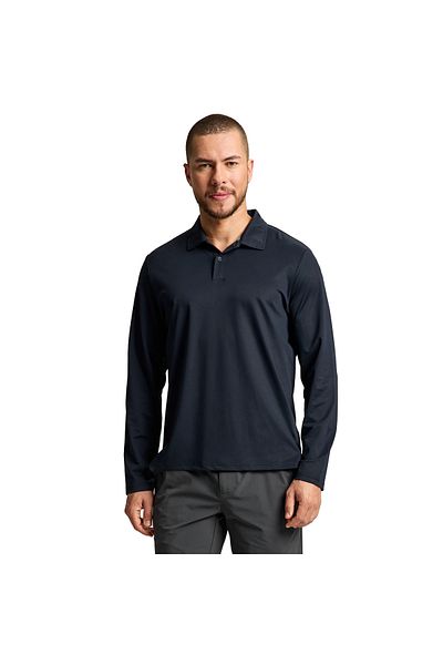 Slam Ανδρικό μαύρο μπλουζάκι Tech Pique Polo Ls