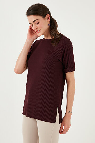 Lela Oversize Bisiklet Yaka Yırtmaç Detaylı Bluz BLUZ 5869000