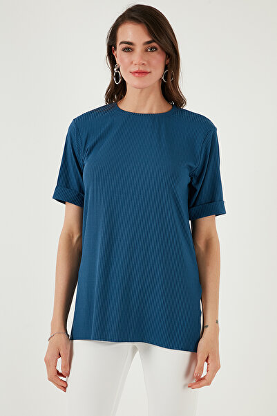 Lela Λεπτομερής μπλούζα με σχισμή με λαιμόκοψη μεγάλου μεγέθους 5869000