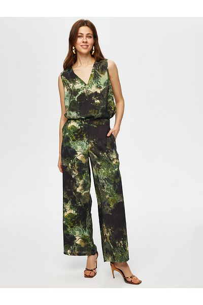 Faik Sönmez Jungle Pattern Wide Leg Fit Viscose Trousers 012
