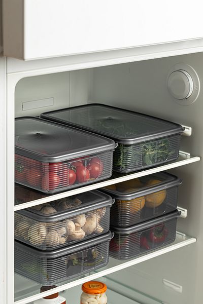 BRAMBLE LIFE 6 Pieces Anthracite 3.5 Lt Leakproof Rectangular Display Storage Set