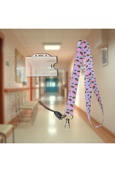 YİĞİTBAŞI ÇİLEK ÇİLEK32 Desen Boyun İpi Ve Telefon Askısı Okul ,hastane , BOY...