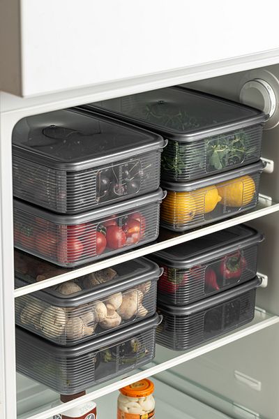 BRAMBLE LIFE 10 Pieces Anthracite Rectangular Storage Set - 3.5 Lt with Leak Proof Indicator