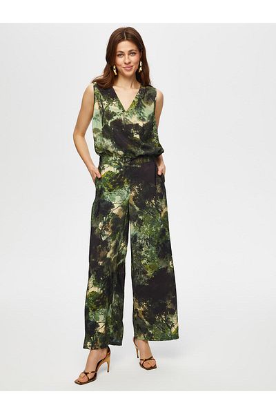 Faik Sönmez Jungle Pattern Wide Leg Fit Viscose Trousers 012