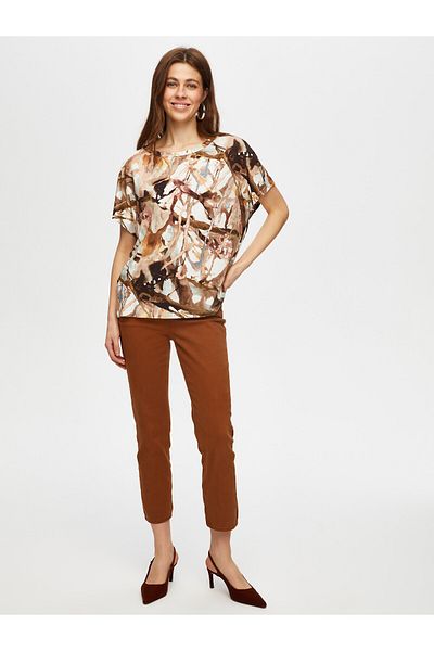 Faik Sönmez Tricou cu mânecă scurtă cu gât rotund cu model abstract 101