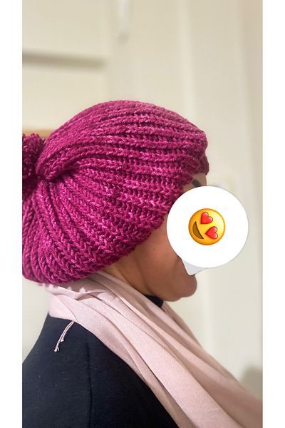 NEŞELİ HOME Soft Texture Turquoise Wool Rope Hand Knitted - Beanie and Hat 19X25X29 cm