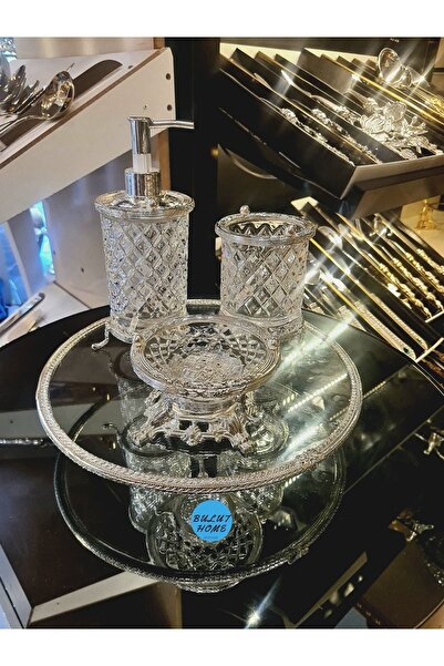 BULUTHOMEAKSESUAR Silver Colored Classic Bathroom Set