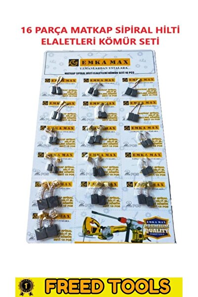 FREED TOOLS Matkap Sipiral Hilti El Aletleri Kömür Seti 16 Parça Matkap Kömürü Set Tamir Tadilat