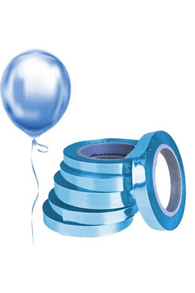 Öz-bal Shiny Metallized Blue Blue Raffia 25 Meters - Balloon Lanyard and Gift Wrap Decoration Strip